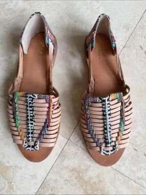Woven Nude Multi-Accent Women’s Huarache Flats